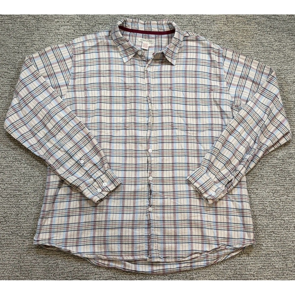 Carbon2Cobalt‎ Button Shirt Mens Large Plaid Multicolor Flannel Long Sleeve